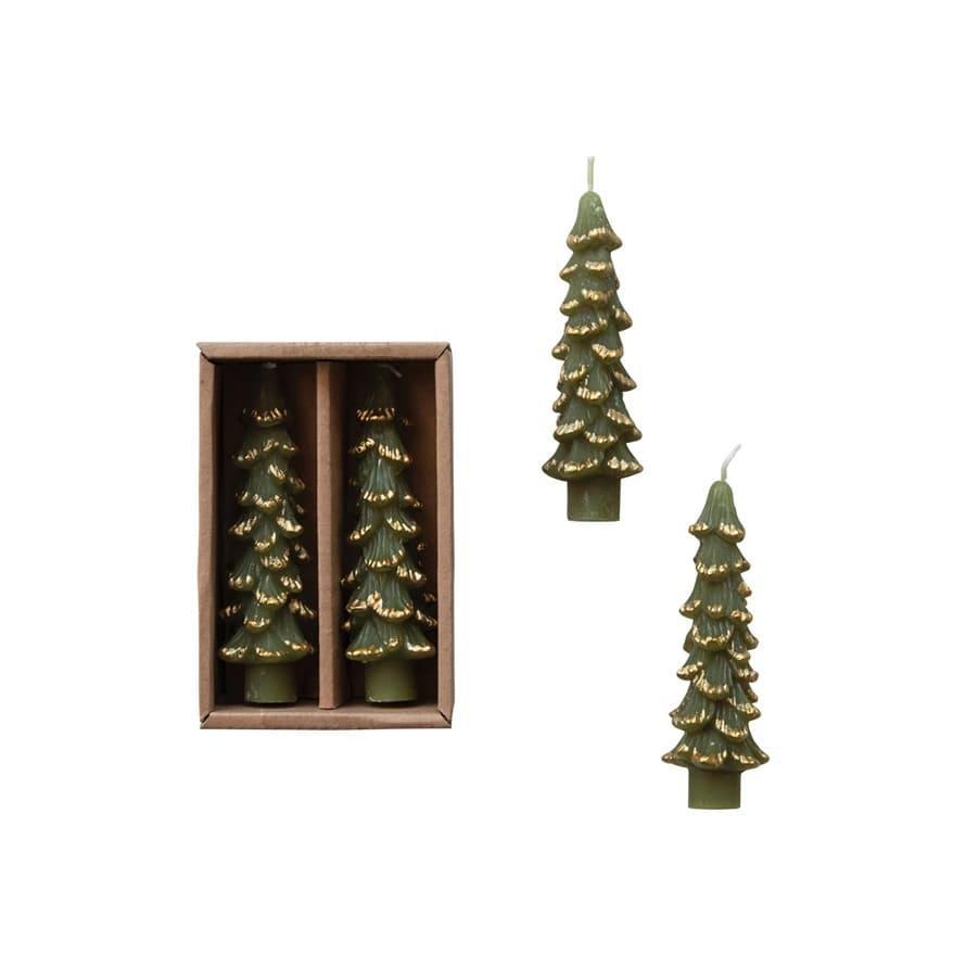 Green Tree Shaped Short Taper Set